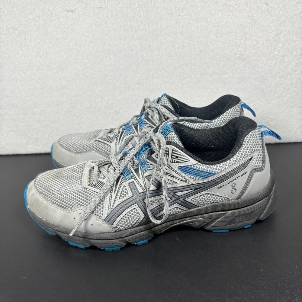 ASICS GEL Venture 8 Men Size 8 Trail Running Shoes Sheet Rock Electric Blue